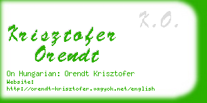 krisztofer orendt business card